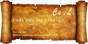 Csépány Lili névjegykártya