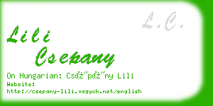 lili csepany business card